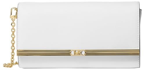 Michael Kors Bolsa clutch grande Mona, Ferragens douradas/branco óptico, One Size