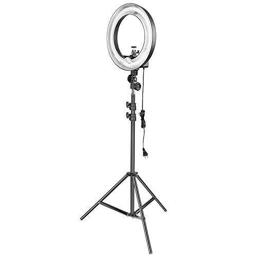 Image of Neewer 14-inch 50W 5500K Camera Ring Light and Light Stand Lighting Kit - Dimmable Fluorescent Ring Light and 6.5 feet Light Stand with Ball Head Hotshoe Adapter for Camera Photo Studio YouTube Video