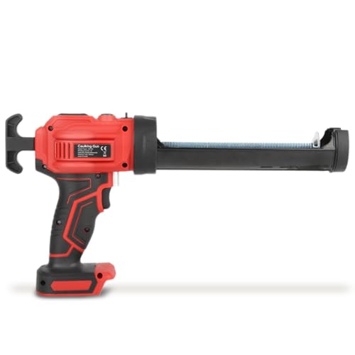 Cordless Caulking Gun, Rechargeable Electric Hard Glue Gun with LED Light and Auto Retraction System, 4 Speed Adjustment, for Home Renovations