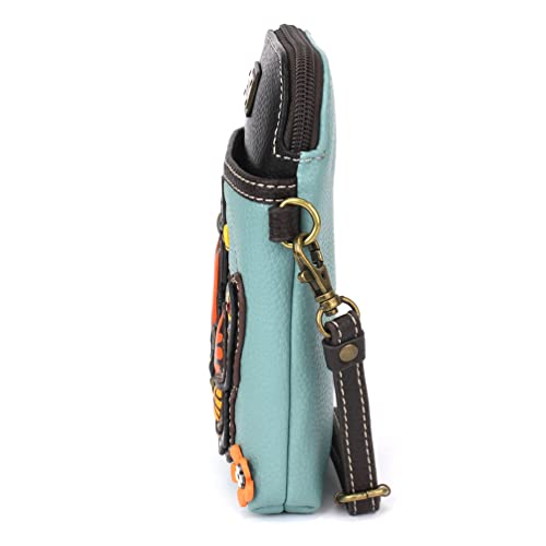 Image of CHALA Garden Animal Collection Cell Phone Crossbody Purse-Women PU Leather /Canvas Multicolor Handbag with Adjustable Strap
