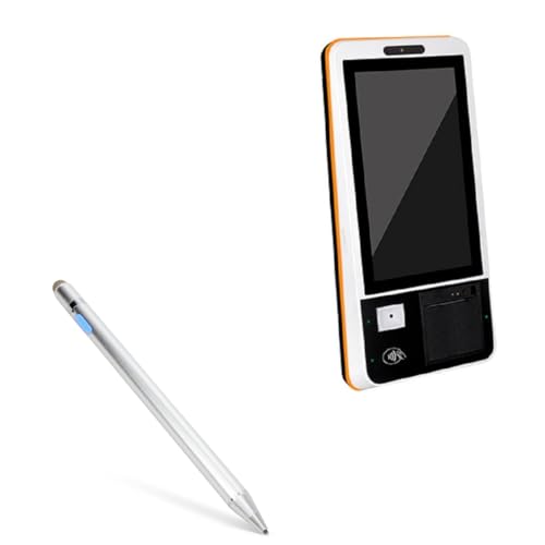 BoxWave Stylus Pen Compatible with Advantech UTK-615AP - AccuPoint Active Stylus, Electronic Stylus with Ultra Fine Tip - Metallic Silver