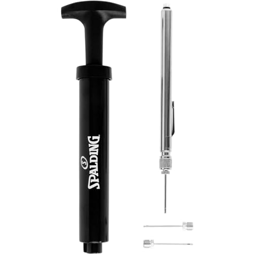 Image of Spalding Sports Ball Pump Kit | Ideal for Basketball, Volleyball, Football, Soccer Ball & Rugby Ball | Complete Hand Pump Kit with Needles