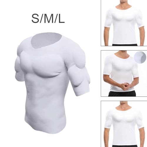 Image of Meadawgs Fake Muscle T Shirt Men Costume Fake Shoulders for Dress up New Year Cosplay S|Clothing Shoes & Accessories | Costumes Reenactment Theater | Costumes |1 Padded Muscle ShirtA