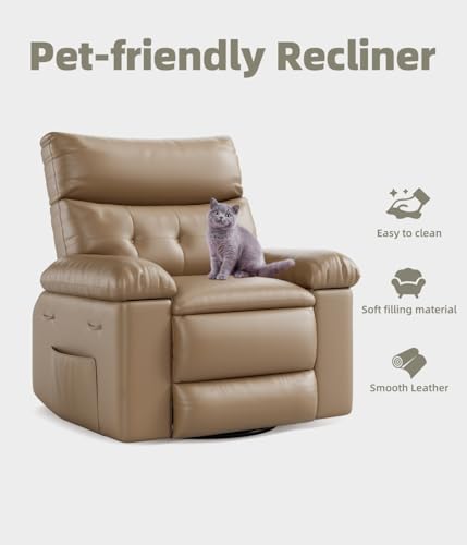 Sillón reclinable clásico cuero Tan miniatura 5