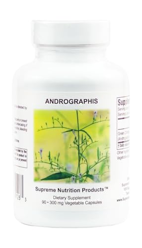 Supreme Nutrition Andrographis, 90 Pure Green Chiretta Vegetarian Capsules