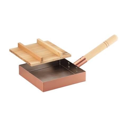 Asahi Copper Tamagoyaki Omelette Pan with Lid Cover