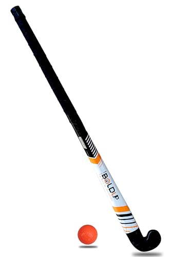 Image of Heavy-Duty Solid Wooden Hockey Stick - 36 inch Weighted Practice & Self Defense Bat (L-36-inch) Combo of (Hockey Black +Ball Combo of)