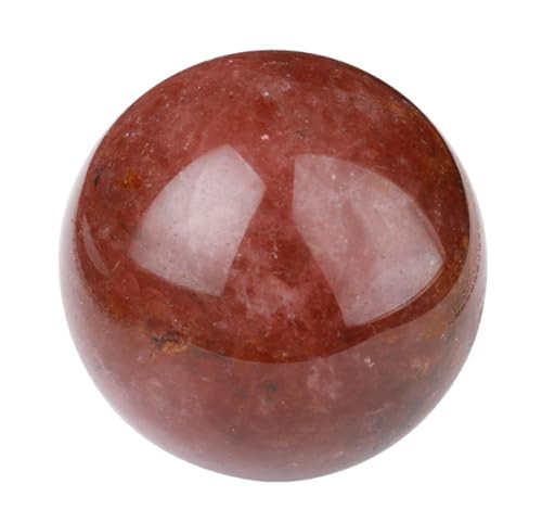 Boule de cristal fraise rouge 40mm pour décoration ésotérique