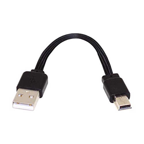 CY 13cm USB 2.0 Type-A Male to Mini 5Pin USB Male Data Flat Slim FPC Cable for FPV Disk Phone, Black - Image 2