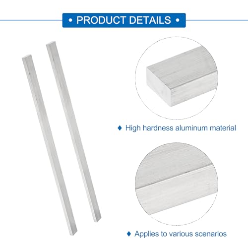 Image of MECCANIXITY 6 Pcs Square Aluminum Flat Bar, 15 /64 inch (6mm) Thick x 31 /64 inch (12mm) Width x 12 inch (305mm) Long 6061 Aluminum Flat Plate Solid New Mill Stock Silver for Industrial Building