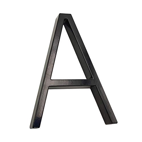 5 Inch House Numbers- Home Address Numbers or Mailbox Numbers/Floating Street Door Numbers/Zinc Alloy, Black, Letter A