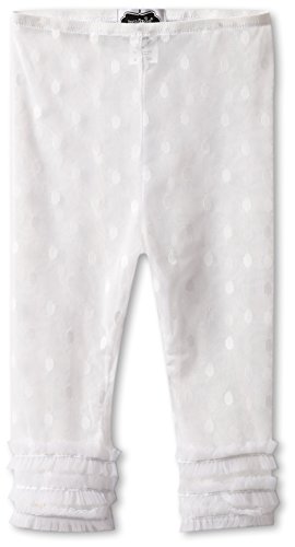 Mud Pie Little Girls' Polka Dot Lace Capri Elastic Legging