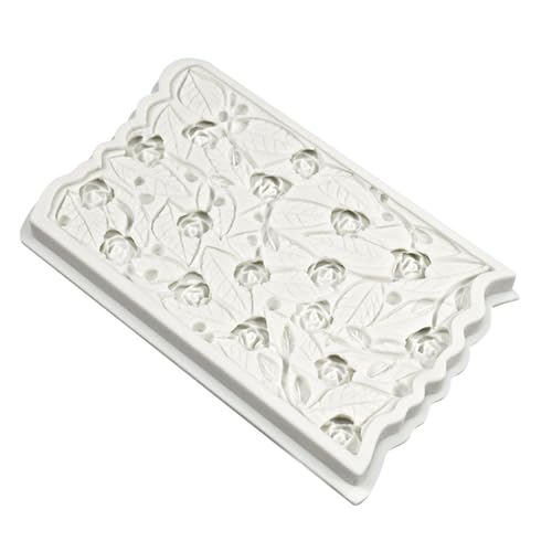 Molde de silicona decorativo con diseño de flores y hojas miniatura 3