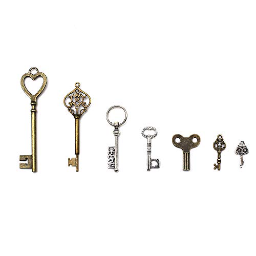 Mila-Amaz 40 Pieces Antique Bronze Vintage Skeleton Key Charms Steampunk Accessories for Handmade Jewelry Making - Bronze, Silver steampunk buy now online Mila-Amaz 40 Pieces Antique Bronze Vintage Skeleton Key Charms Steampunk Accessories for Handmade Jewelry Making - Bronze, Silver steampunk buy now online