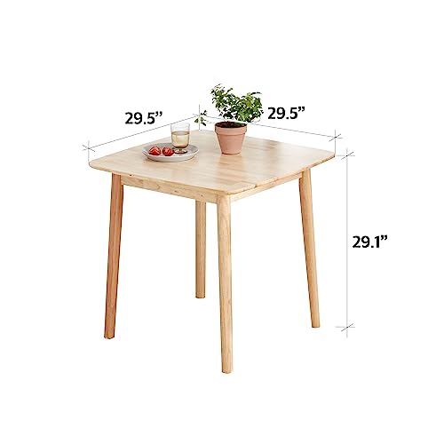 Image of Livinia Aslan 29.5 inch Malaysian Oak Square Wooden Dining Table /Small Solid Wood Kitchen Desk (Natural Oak)