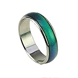 blinkee Size 8 Seventies Mood Rings with 1 Free E Mood Ring | Rainbow | Understand and Express your Feelings