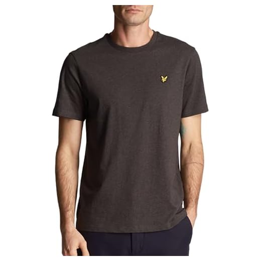 Lyle & Scott Herr Vanlig ekologisk bomullst-shirt, Grå, XS