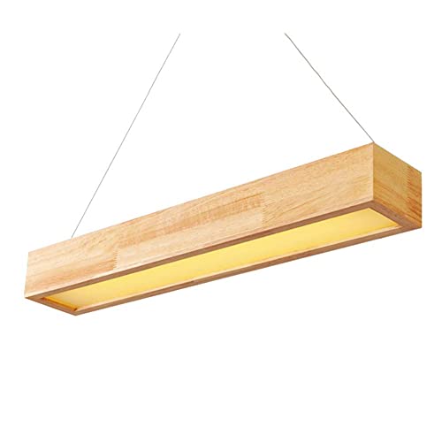 Lustre à LED rectangulaire en bois massif suspendu 5W de bureau