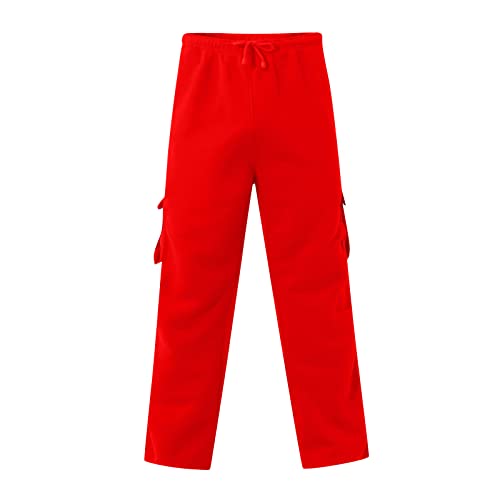 Baggy Cargo Sweatpants for Men Plus Size Elastic Waist Sweat Pants Drawstring Open Bottom Athletic Joggers Trousers4