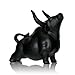 Wisifayardin Small Wall Street Bull Statue - Black Bull Figurine for Home Table Shelf Decor - 4.3