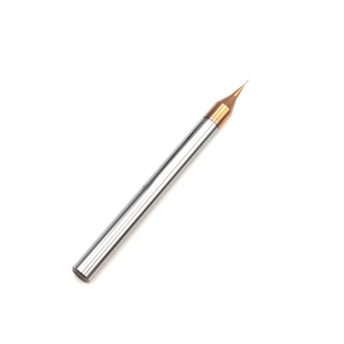 Image of 2pcs /Package HRC60 2Flutes Micro Carbide Flat End Mill Square end Mill CNC Cutting Tools for Metal Shank Diameter 4mm (2pcs, Cutting Diameter 0.2mm)