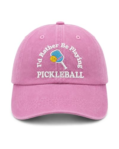 MINYJHZ Pickleball Hat, Pickleball Gift for Men Women, Adjustable Embroidered I'd Rather Be Playing...