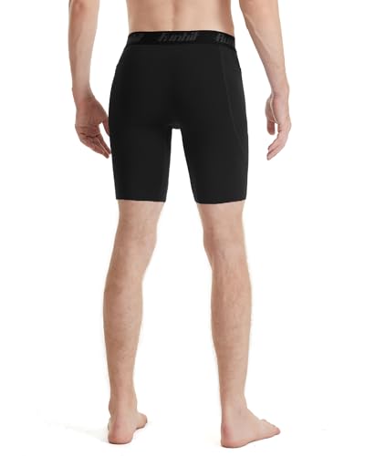 Runhit Men's Compression Shorts with Pockets – 9" Performance Athletic Shorts for Workouts Sports Running Spandex Underwear3