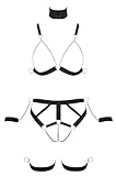 Bad Kitty Harness Set Schwarz/Silber M