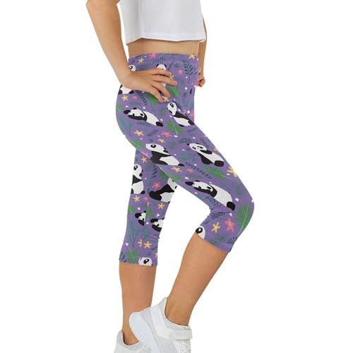 Cute Girls Capri Leggings Shorts Yoga Pants for Kids Girls Summer Breathable Slim Fit Sports Outfits4