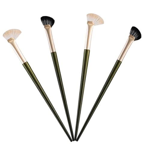 minkissy Angled Nose Contour Brush Set 4pcs Makeup Brush for Foundation Blush Eye Shadow Nose Highlight No Shedding