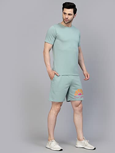 Image of Rigo Cotton Blend Waffle Knit Self Textured Co-Ord Set For Men's|Night Suit Set|Lounge-Wear Pajama Set|Night Wear, Beach Wear, Vacation Wear