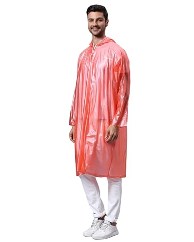 Image of ZEEL Unisex Outdoor Rain Poncho for Adult, Waterproof, Lightweight & Packable, Polyester Pullover Full Sleeves Hooded Rainwear, Poncho for Camping, Hiking, Travelling (EQRT101 AZ30, Free Size)