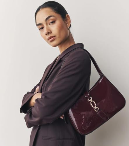 Image of Premium PU Leather Sling Bag for Women | Elegant Chain Strap Crossbody Handbag | Stylish Small Shoulder Purse with Magnetic Button Closure