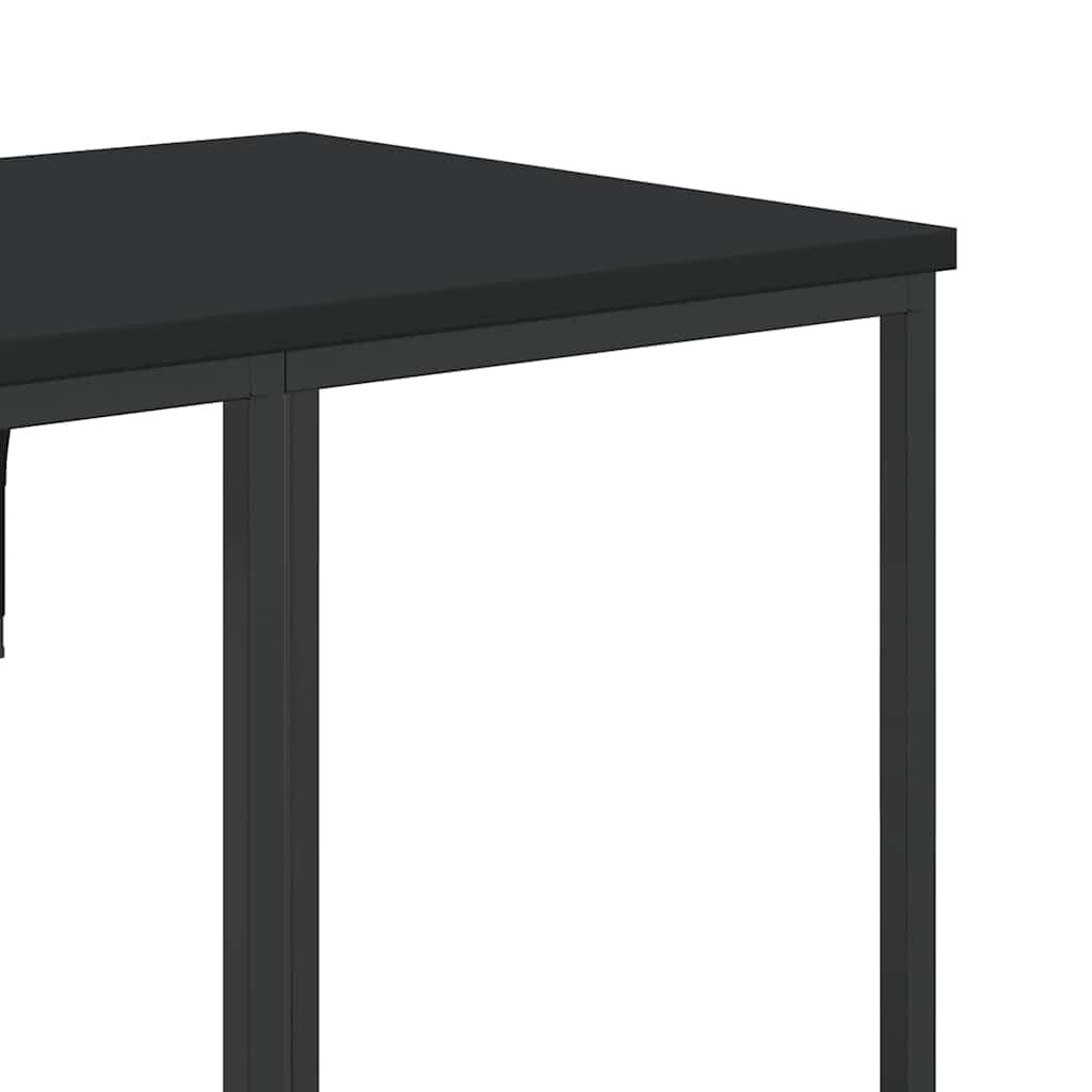 Kleiderständer mit Ablagen aus Holzwerkstoff und Metall Schwarz 97x40x180 cm freistehend mit Rollen, höhenverstellbar, platzsparend für Schlafzimmer