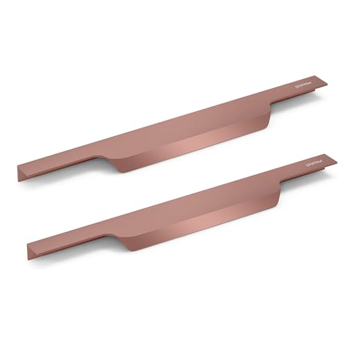 Image of Plantex Profile Handle for Kitchen Cabinet /14 Inch Aluminium Drawer Profile Handle /Wardrobe Pull Handle for Home /Office /Hotel - Pack of 2 (Rose Gold)