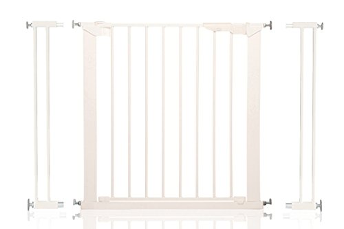 Safetots Cancello di Sicurezza per scale senza viti, 99cm - 106.3cm, Bianco, Cancelletto di Sicurezza a pressione per Bambini, nessuna perforazione necessaria, barriera di Sicurezza