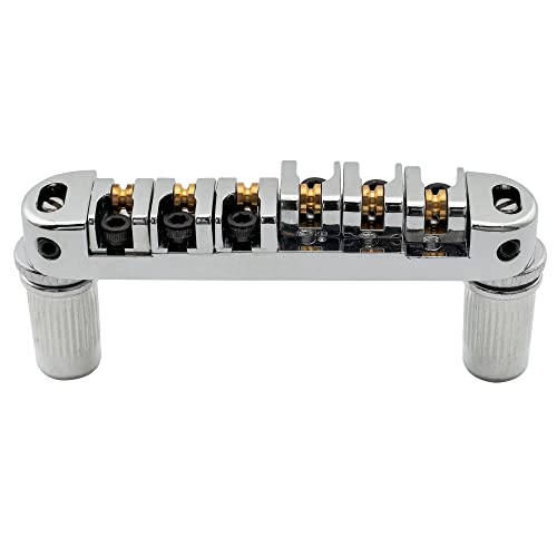 Musiclily 51,5mm Chevalet à ouleaux Tune-O-matic Roller Bridge pour Guitare électrique type Les Paul, Chrome - Les Beatles, Paul McCartney, John Lennon, RIngo Starr, George Harrison Musiclily 51,5mm Chevalet à ouleaux Tune-O-matic Roller Bridge pour Guitare électrique type Les Paul, Chrome