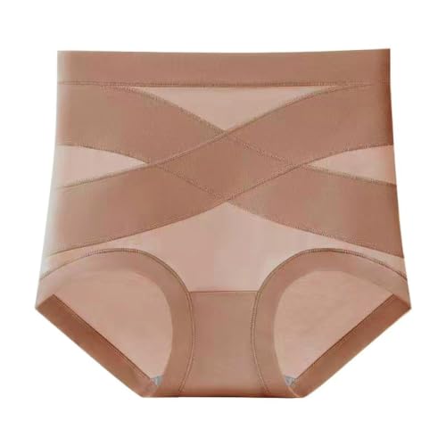 Hhhchpm saybeam sculpt brief diastasis recti Women's High Waisted Underwear (Beige-mica,X-Small)