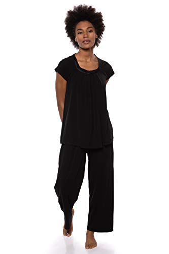 Texere Women’s Pajamas in Bamboo Viscose (Bamboo Bliss, Black, 2X) Valentines Gifts for Her