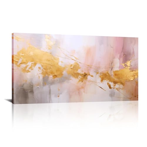 Tableau d'art mural rose doré pour décoration salon moderne