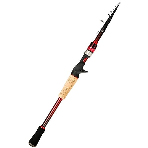 Canne à pêche portable télescopique avec poignée réglable de taille M