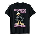 Looney Tunes Daffy Duck Apparently I Have An Attitude Logo T-Shirt