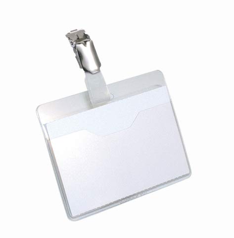 Durable Visitor Badge with Rotating Clip 60x90mm Clear (Pack of 25) 8106