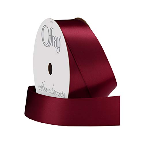 Image of Berwick 329955 7 /8 inch Wide Single Face Satin Ribbon, Sherry Red, 6 Yds