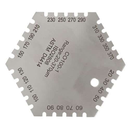 Wet Film Thickness Meter, Wet Film Comb Card Thickness Meter, Stainless Steel Hexagonal, Measure Paint Film Thickness, Thickness