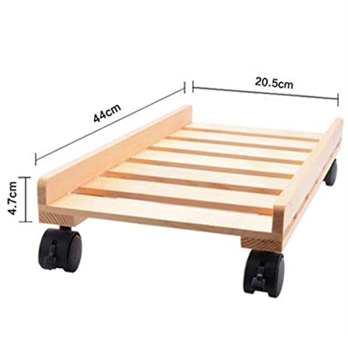 Soporte de CPU GERRIT de madera para torre de PC, soporte portátil con ruedas bloqueables para escritorio miniatura 2