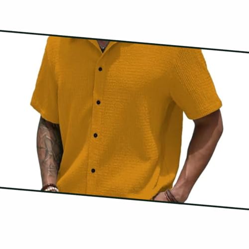 Image of COMBRAIDED Men's Slim Fit Half Sleeve Polycotton Casual Shirt - Solid Pattern, Hip Length