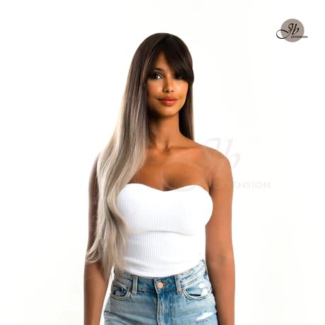 Miniatura 2 de JBEXTENSION CHARLOTTE - Peluca larga y lacia de cabello largo sin pegamento para mujer, pelucas sintéticas naturales para uso diario (pelucas de