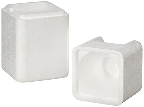 neoLab Polystyrol Sicherheitsbox für 1 x 1000 ml Runden Glasflaschen, Weiß