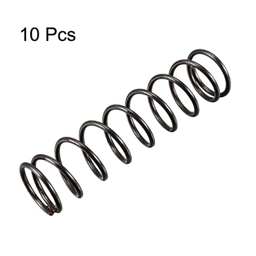 sourcing map 10Stk. Druckfeder Mikro Zugfeder 1,2mm Drahtdmr. 13mm Außendmr. 50mm freie Länge schwarz